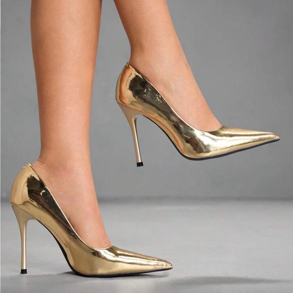 Elegant Gold Stiletto Heels